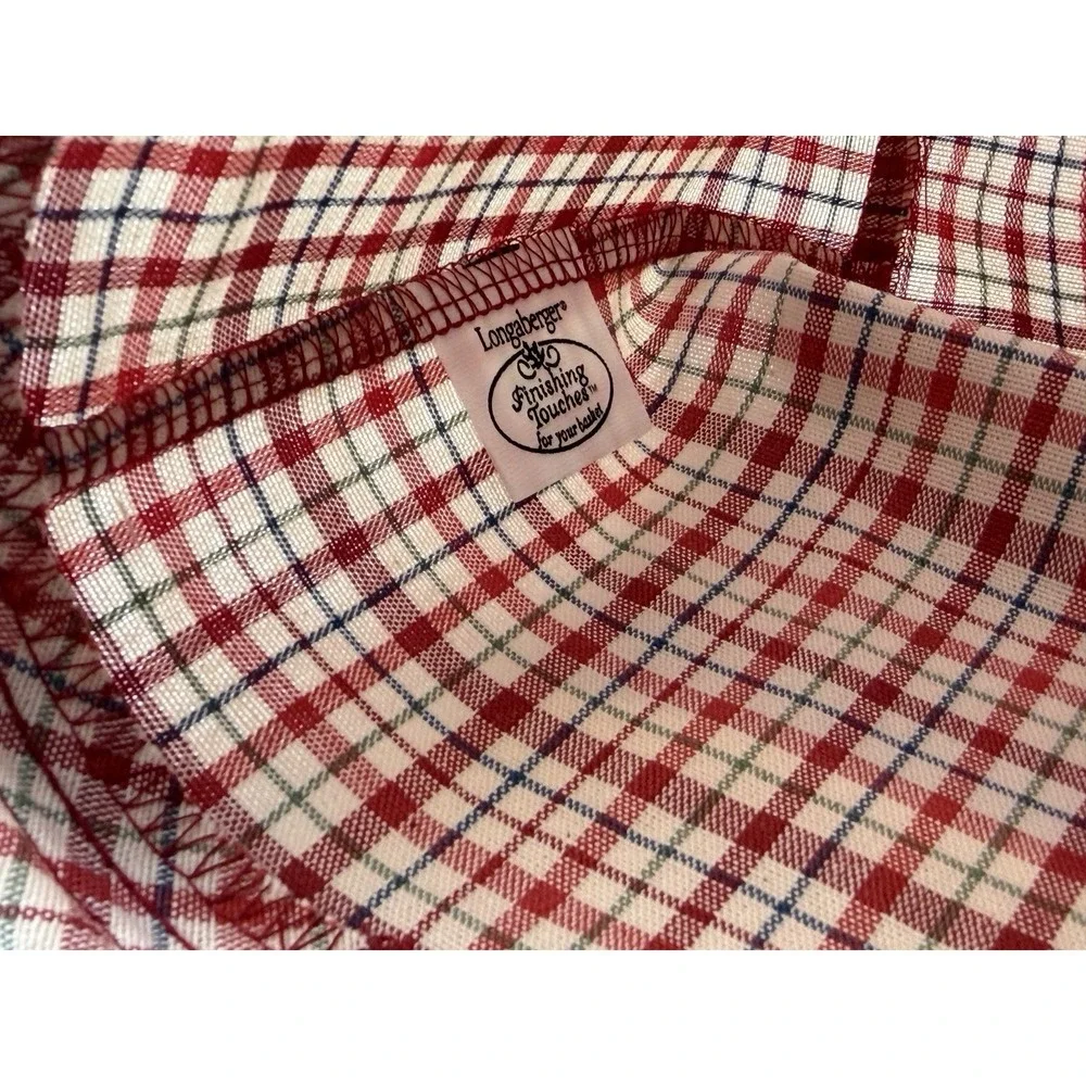 Longaberger Woven Memories Basket 2005 Cherry Red Plaid Liner Protector